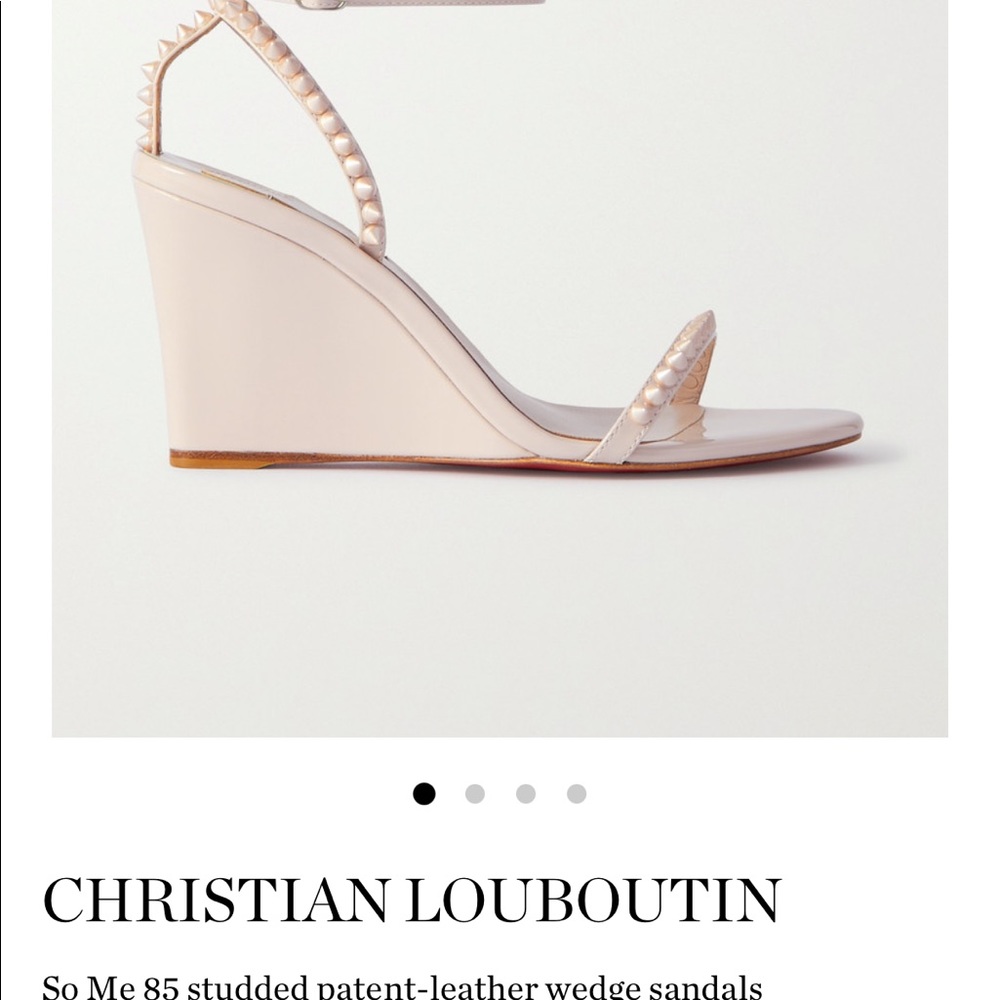 Christian Louboutin Studded patent-leather wedge sandals (beige) brand new